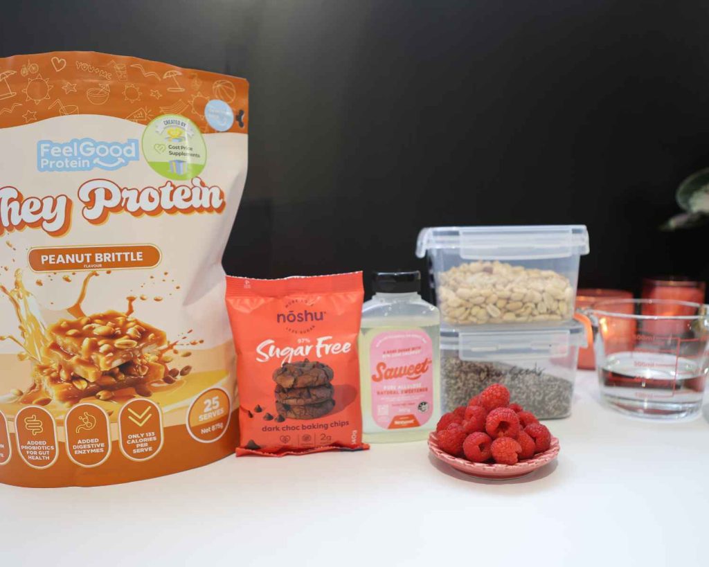 Ingredients list for the Peanut Protein Chia Pudding recipe