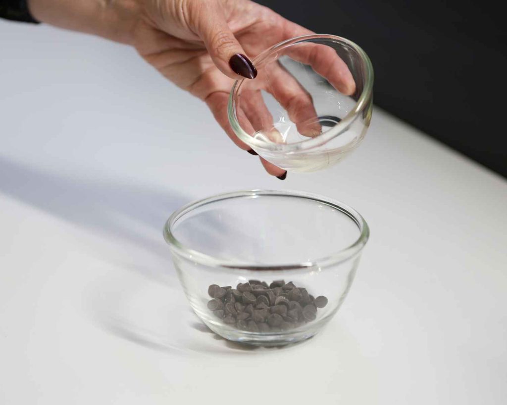 Melting chocolate and coconut oil