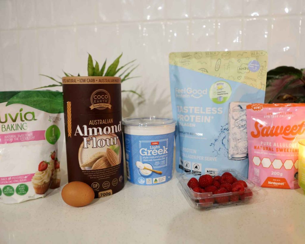 Ingredients list for the Raspberry Protein Air Fryer Cookies recipe