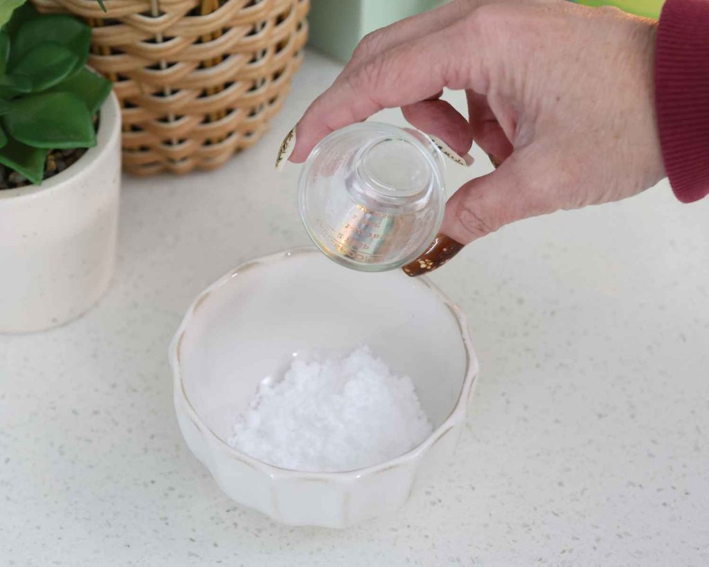 Making the icing topping for the cookies