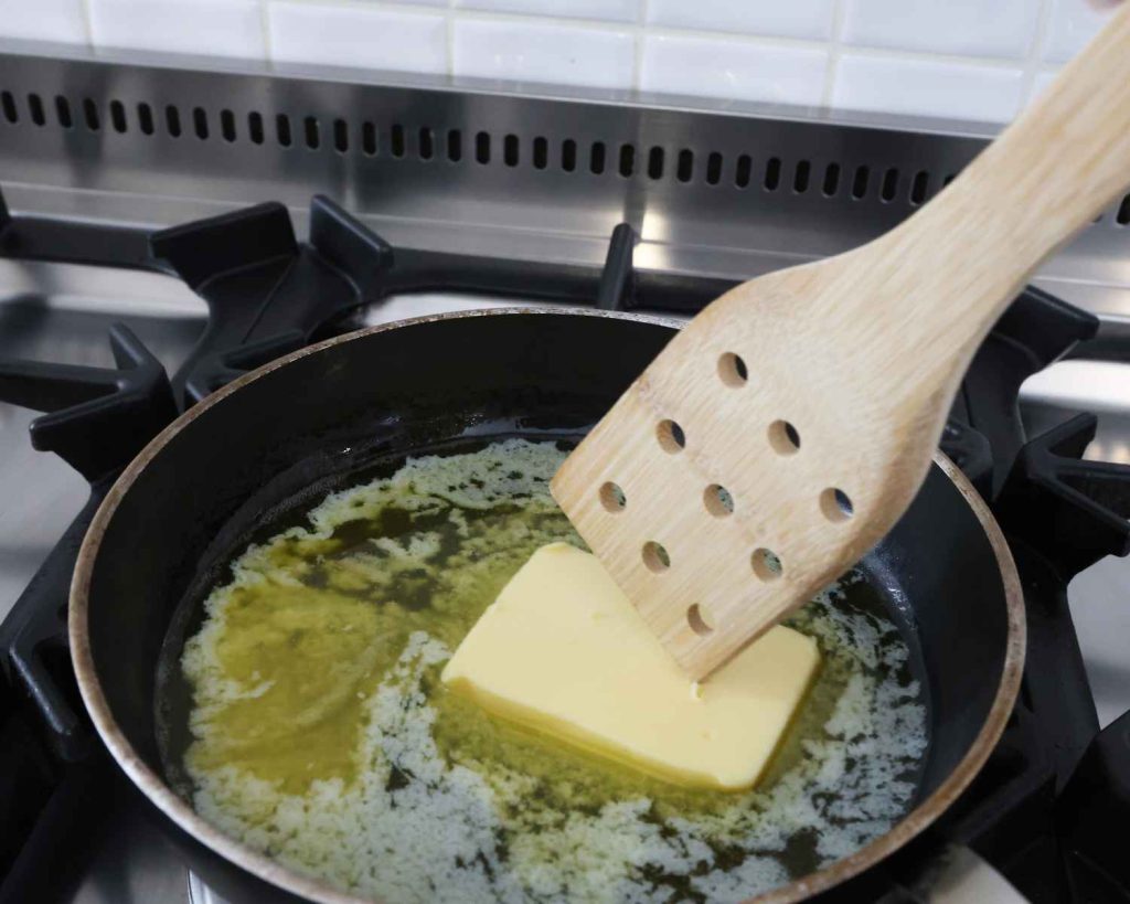 Melting butter in the pan