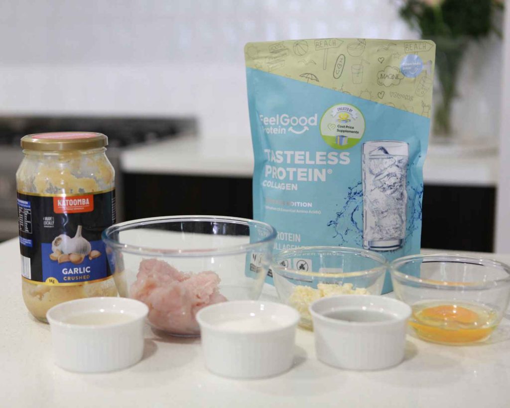 Ingredients for the Garlic Chicken Protein Bites recipe