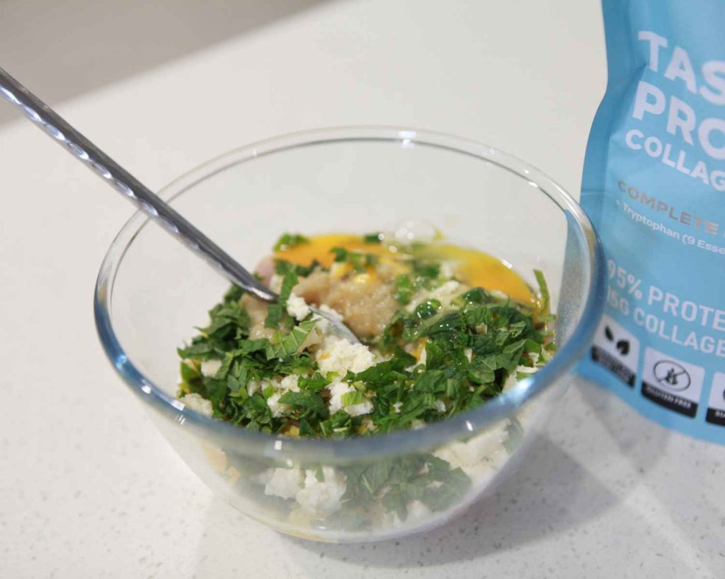 Chicken mixture before its all combined