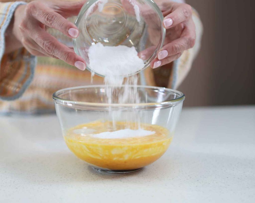 Adding Tasteless Protein Collagen by Feel Good Protein to the egg mixture