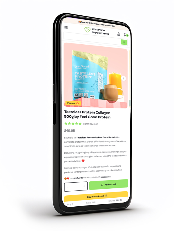 Tasteless Protein on smart phone